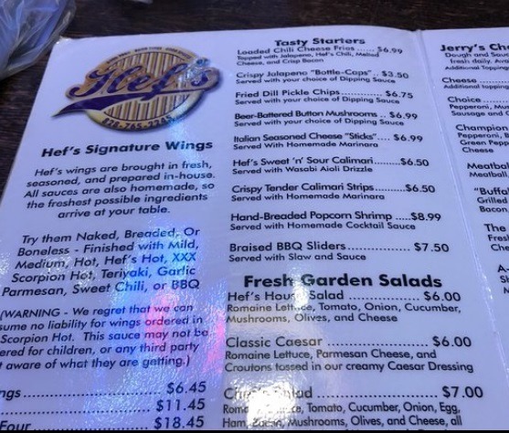 Hef's Sports Bar + Restaurant 