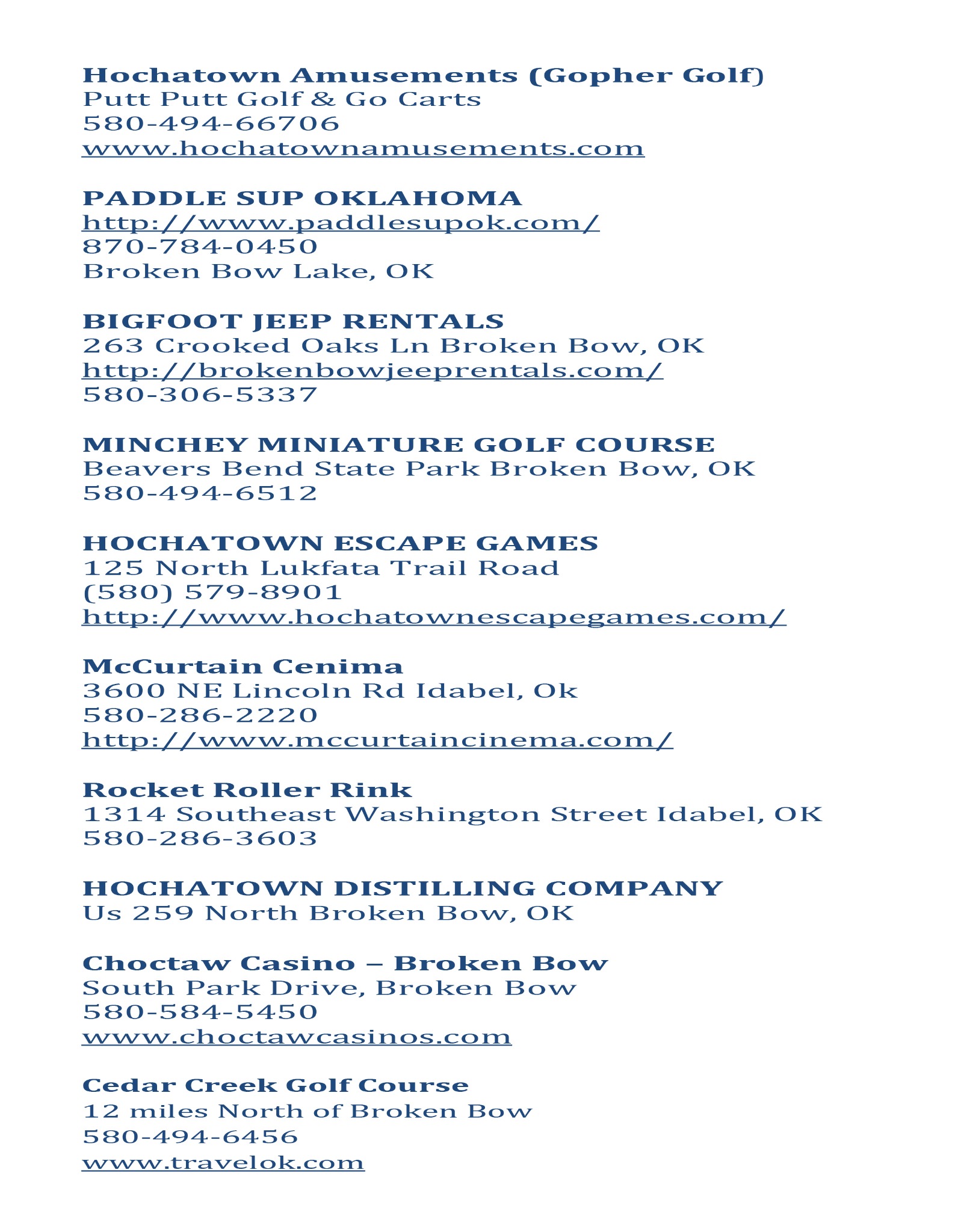 Cabin Information Guide