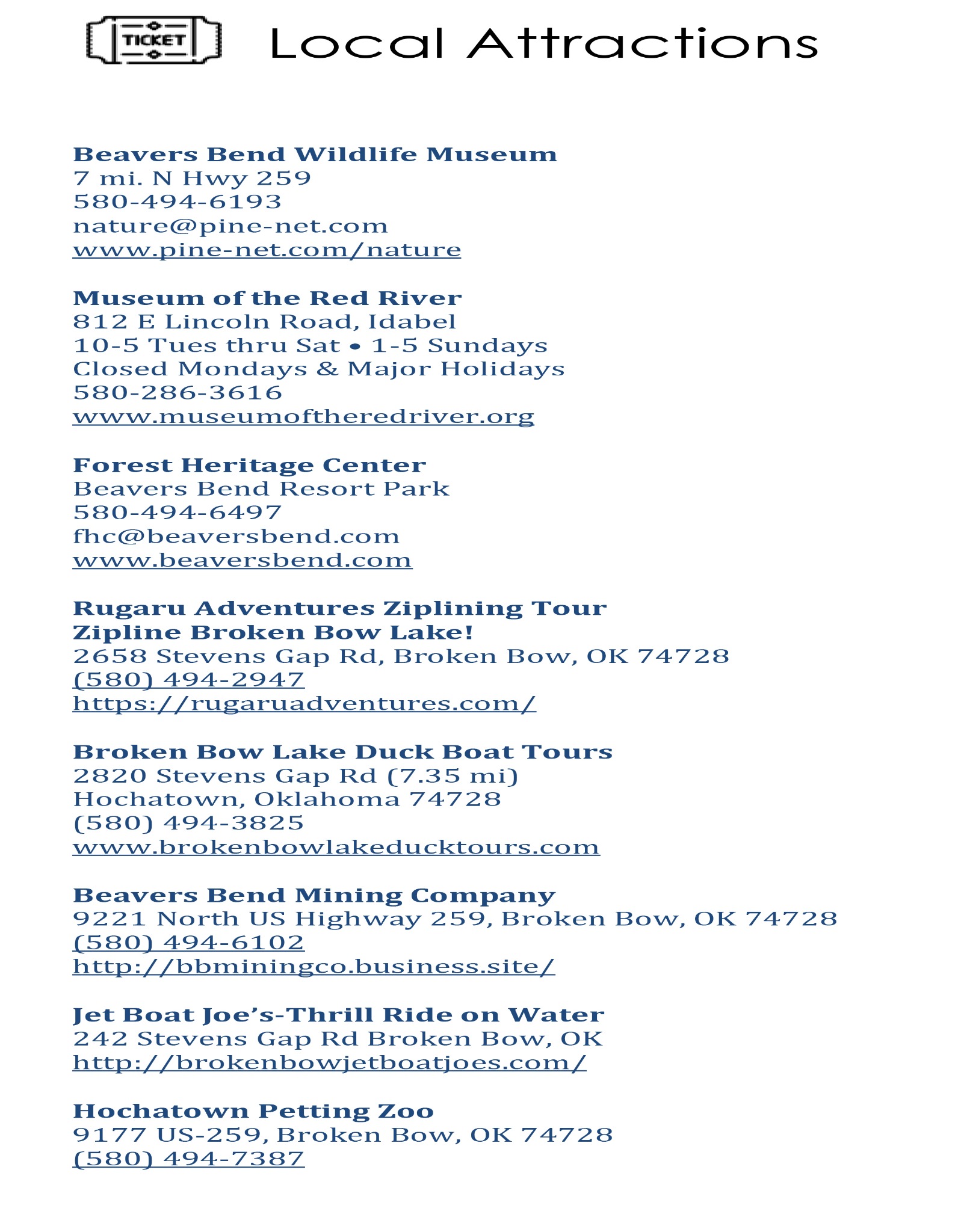 Cabin Information Guide