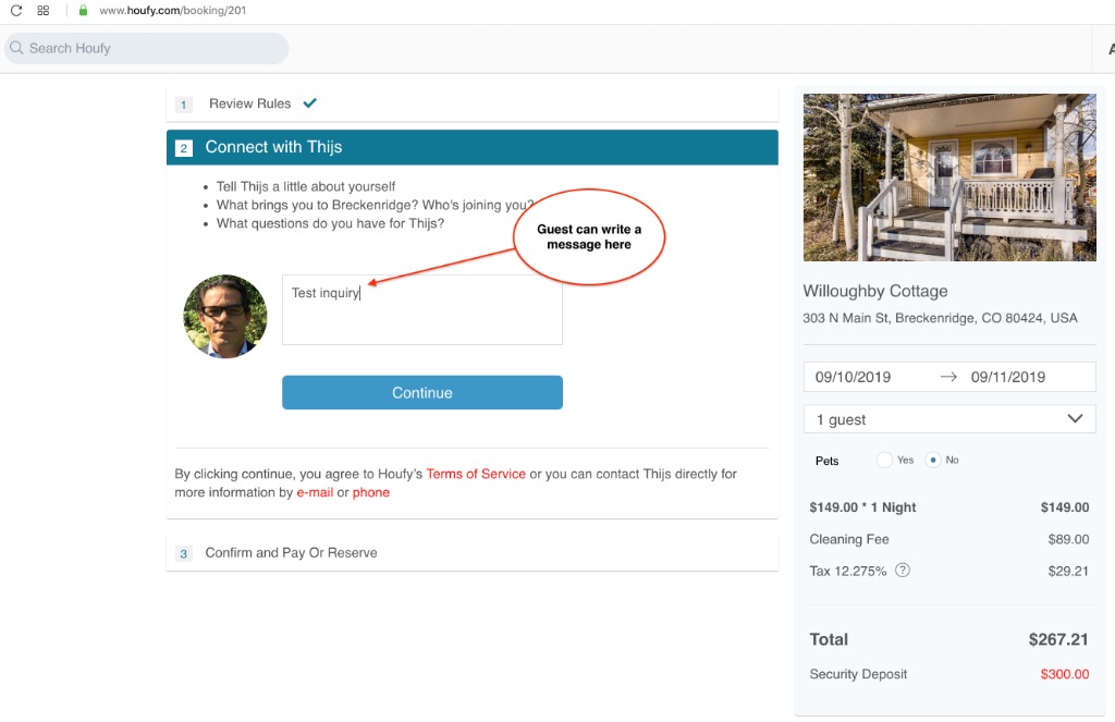 Inquiry process at Houfy