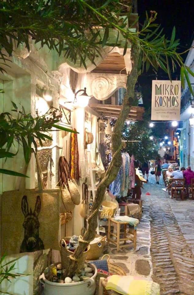 Cobbled Alleys in the Skiathos Old Town Area of Plakes