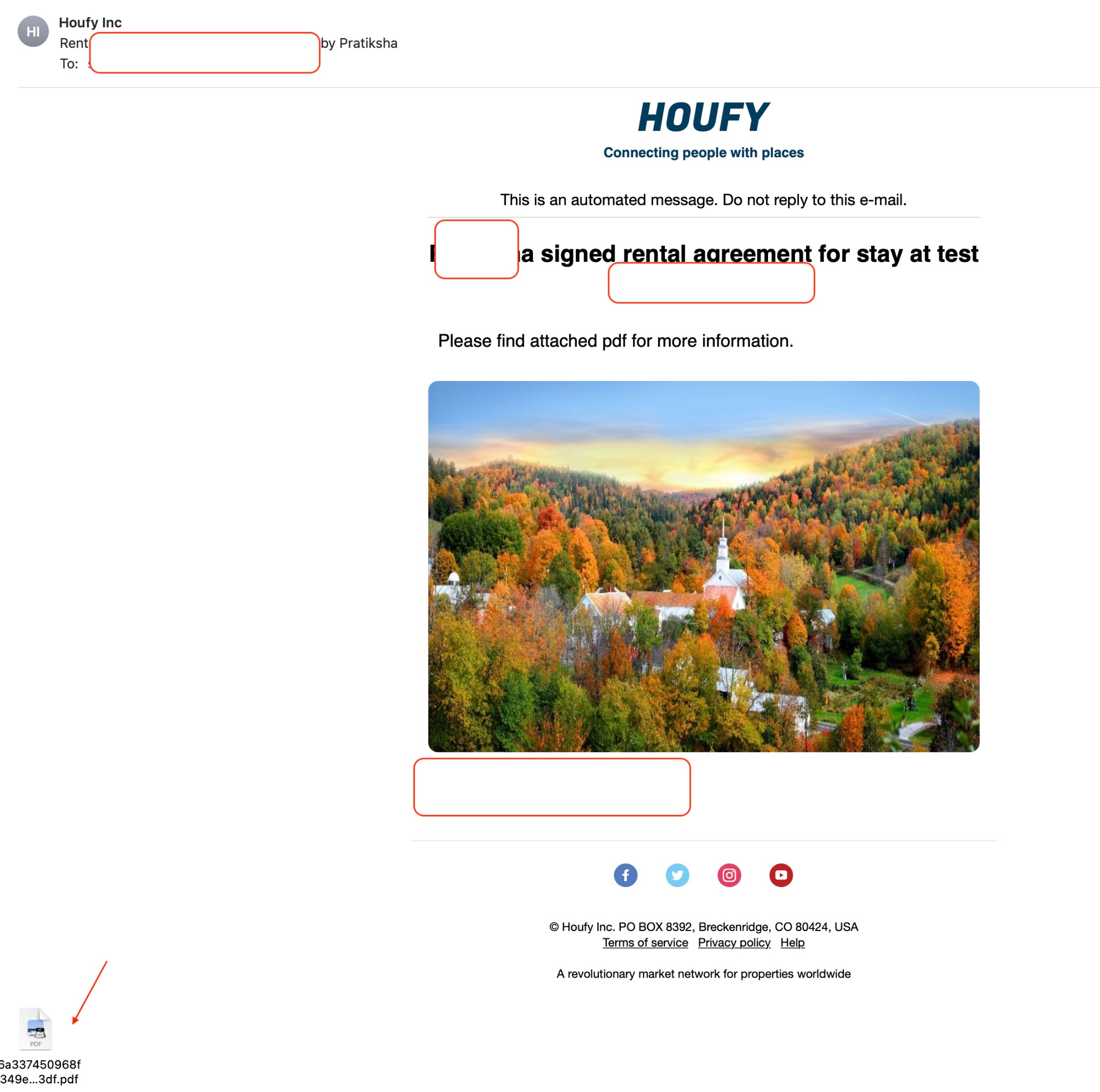 Submit rental agreement on Houfy