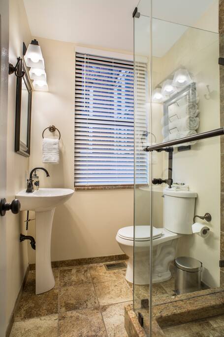 Newly remodeled bathroom 1 with shower Newly remodeled bathroom 1 with shower - Historic Home Next to Capitol, Walk to Everything! - Washington