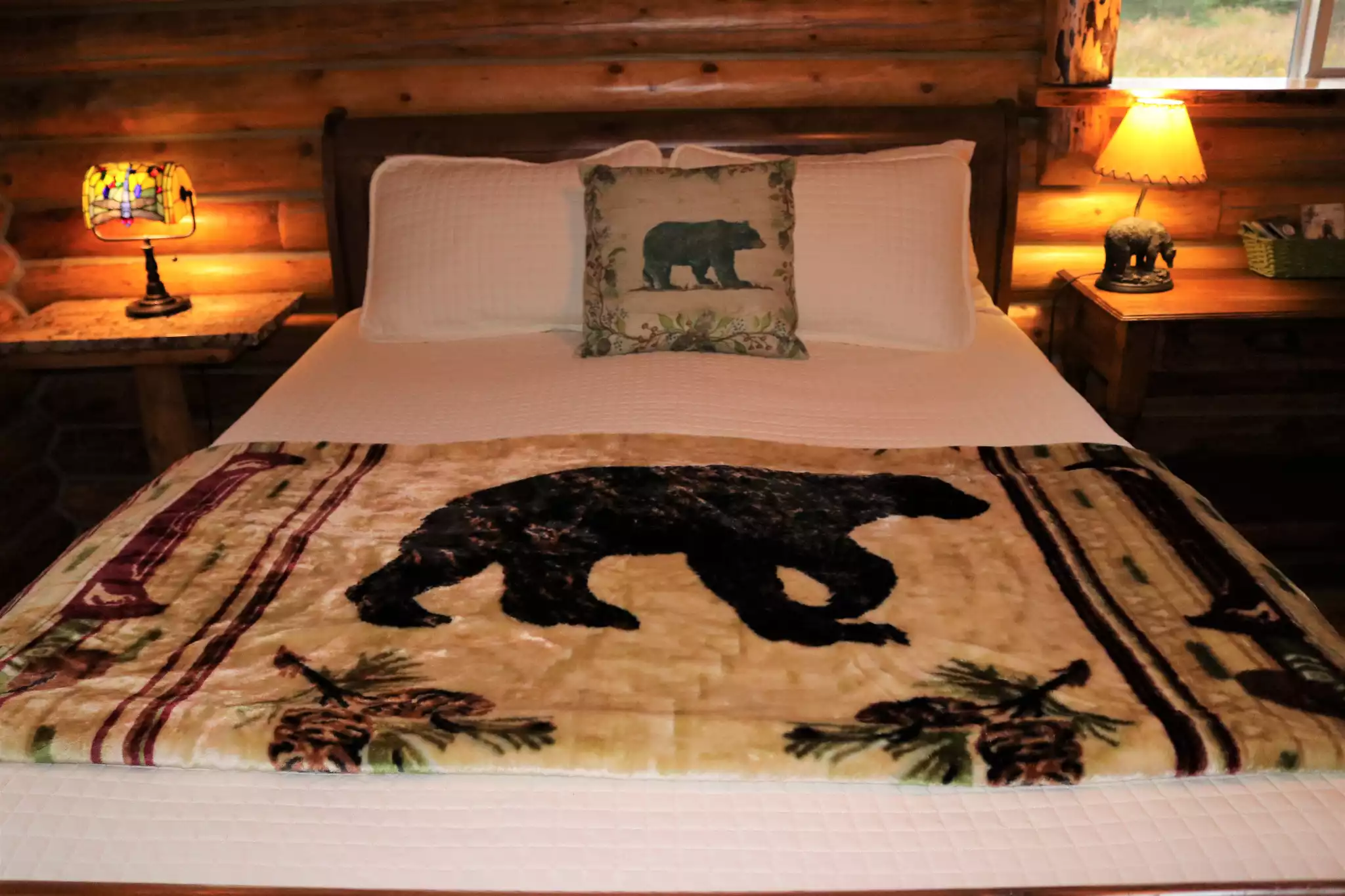 Master bed is a queen size sleep number bed.  