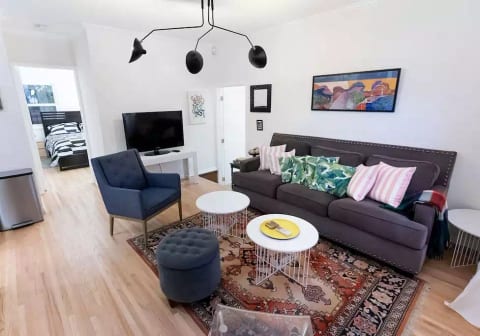 Ample seating with a mix of vintage and modern elements