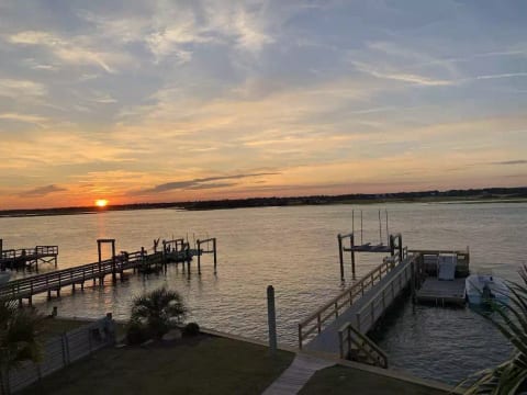 Sunset and new dock - boat lift and boat NOT included