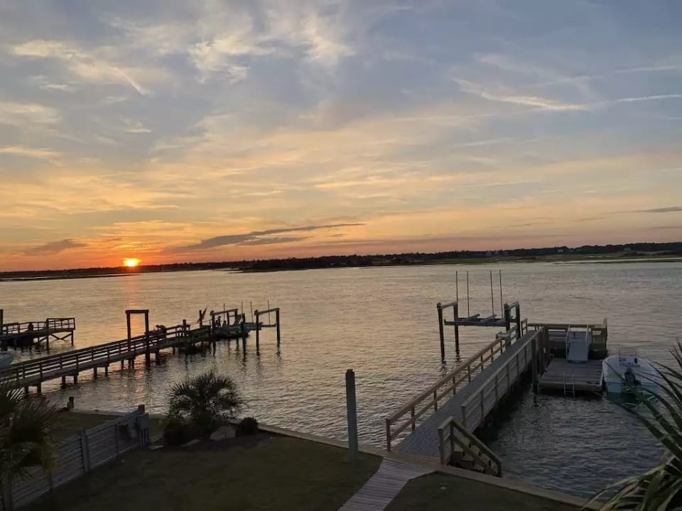 Sunset and new dock - boat lift and boat NOT included