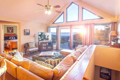 Morning sunlight fills the spacious living room and creates such a peaceful environment in which to relax and reset.
