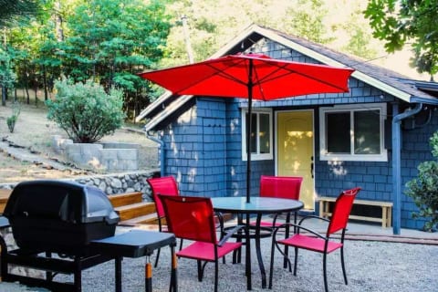outdoor seating with BBQ