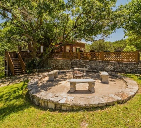 Fire pit is available for use when there is not a burn ban in effect.