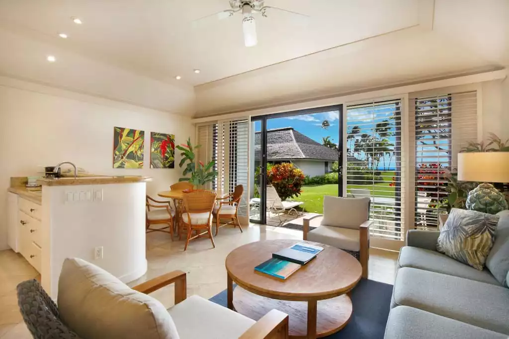 This condo is fully renovated with luxury finishings like travertine tiles, granite countertops and a marble shower. - KAUAI | OCEANVIEW | POIPU BEACH IS YOUR BACKYARD - Koloa