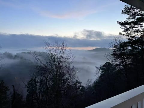 Beautiful views on a cloudy winter morning