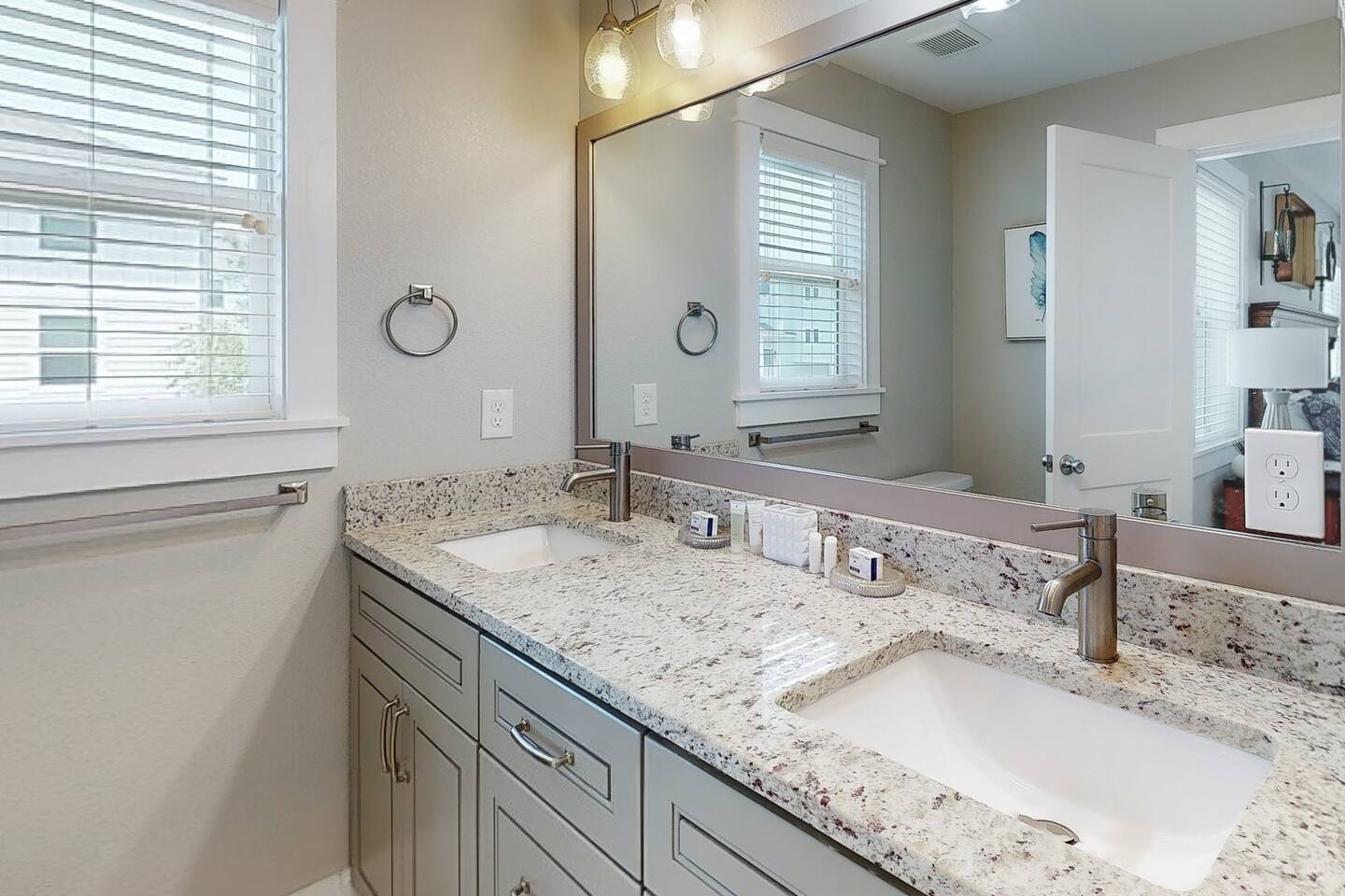 Indulge in luxury and unwind in our spa-like bathroom.