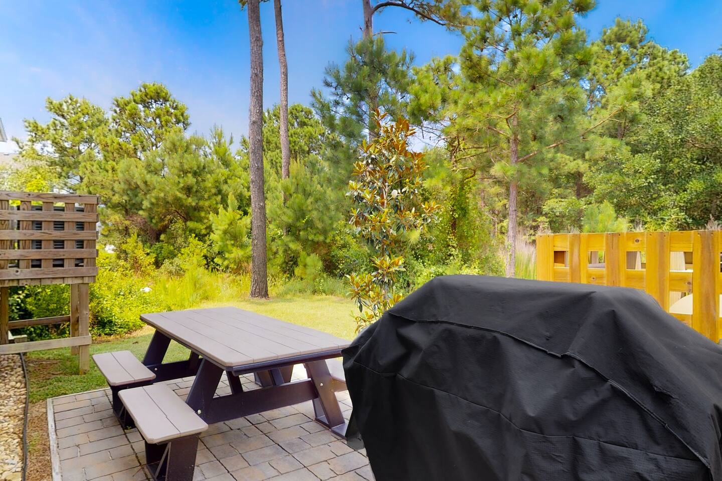 Backyard sitting area