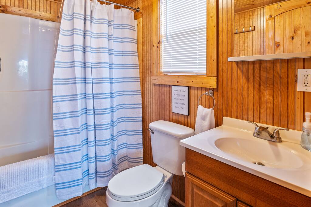 The bunkhouse has its own bathroom for your convenience.  