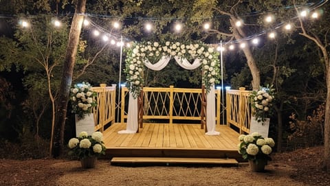 Say "I do" under a canopy of stars. Our charming outdoor deck transforms into a romantic, intimate wedding venue, perfect for creating unforgettable memories with your closest friends and family. A truly unique setting for your special day.
