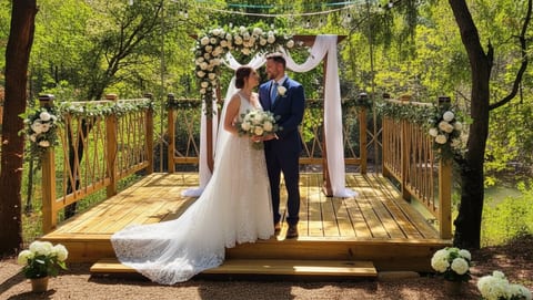 Say "I do" under a canopy of stars. Our charming outdoor deck transforms into a romantic, intimate wedding venue, perfect for creating unforgettable memories with your closest friends and family. A truly unique setting for your special day.