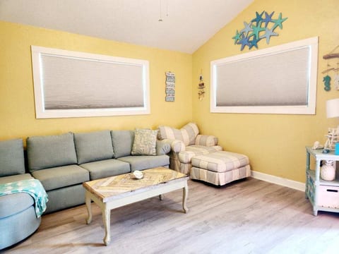 Queen sleeper sofa in the living room.