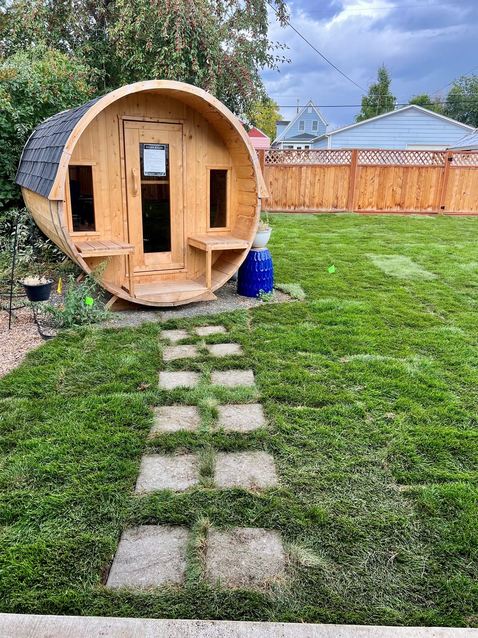Follow the path to a nice, hot sauna session