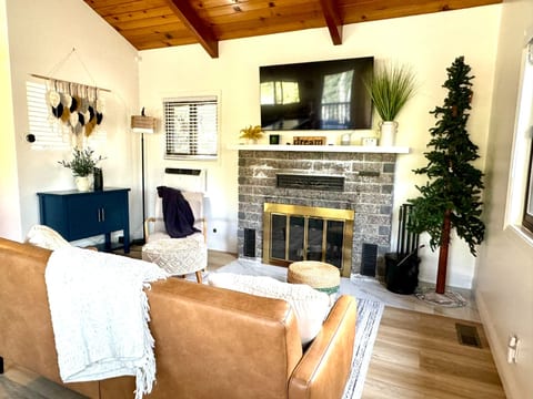Cozy living room with fireplace