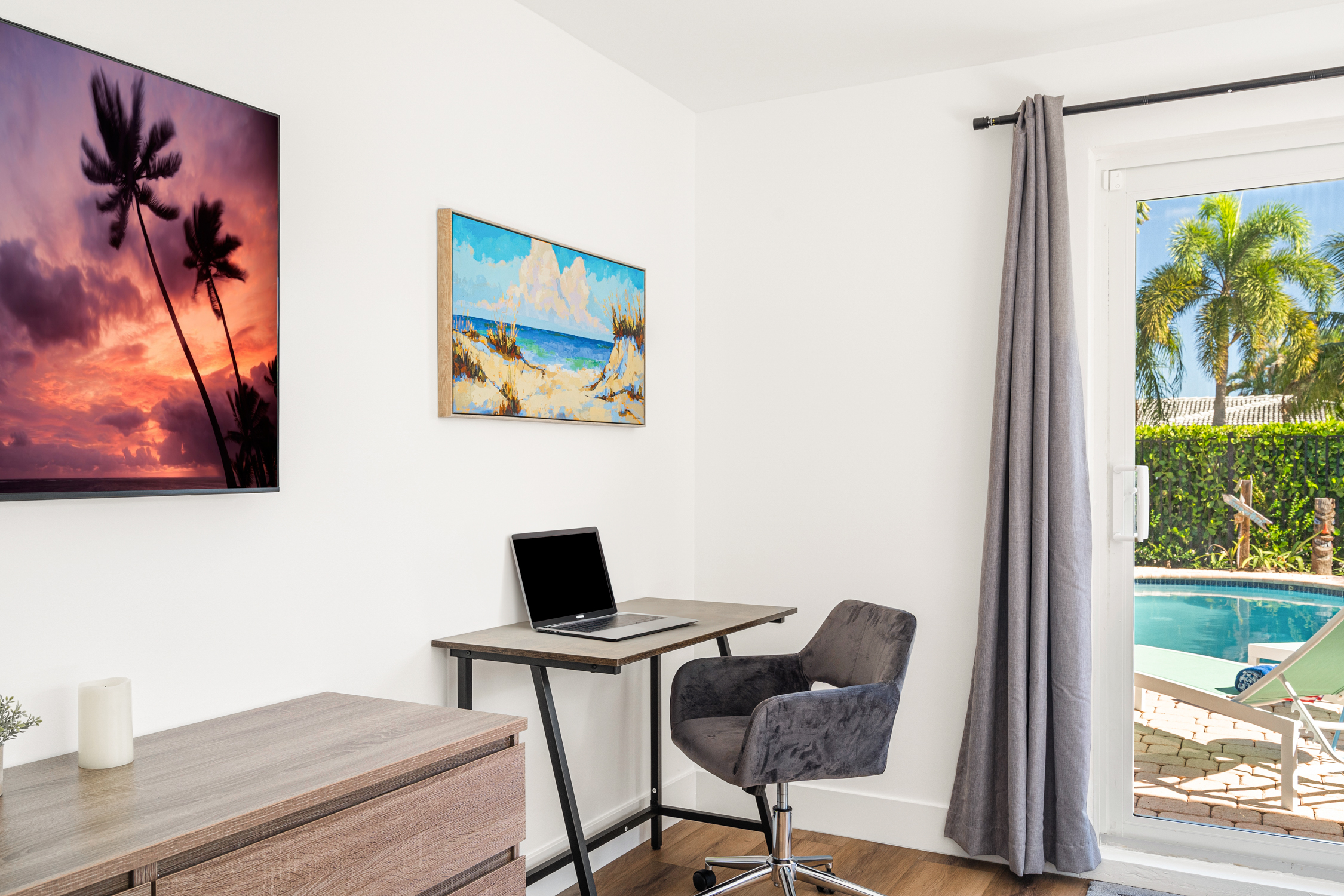 Bedroom 1 - King bed, ensuite Bathroom 1, work space