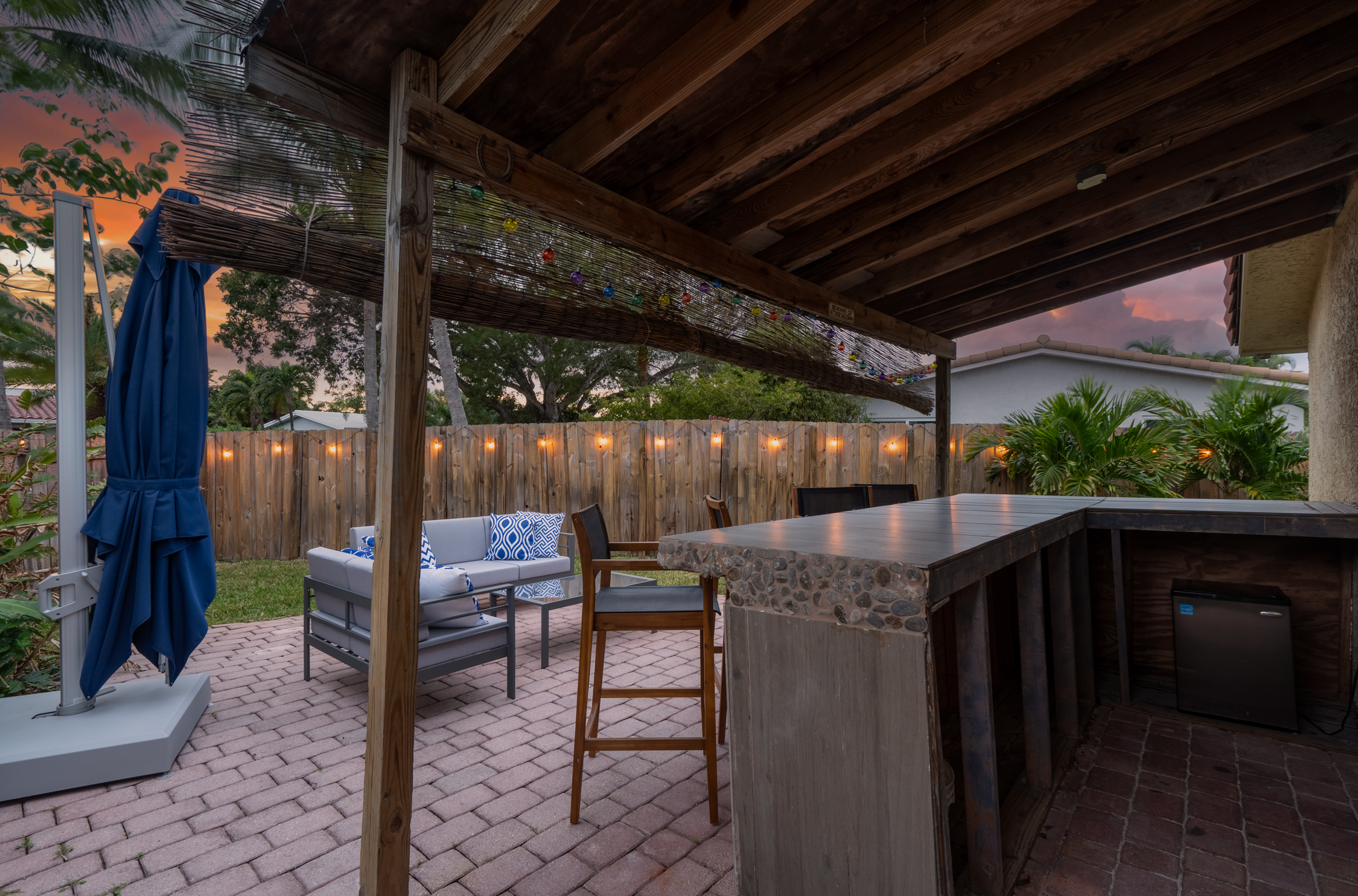 Outdoor seating and bar