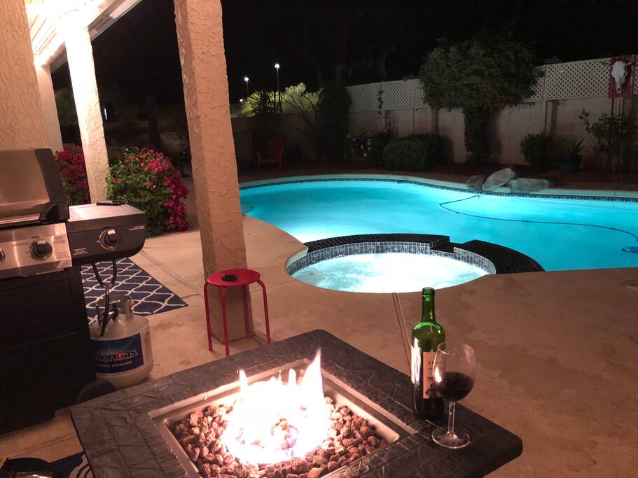 Pool lights for night swimming - Happy Cactus-Repeat Guest  & Direct Booking Site - Oro Valley