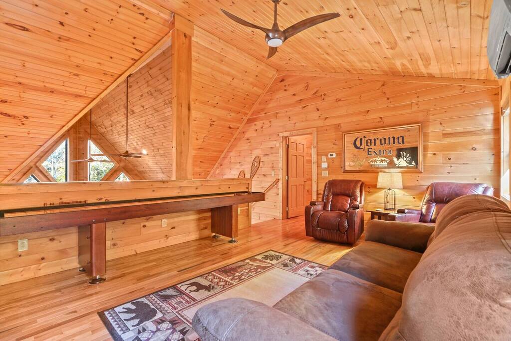 Shuffle board table sand included! Enjoy! - Ski + Hike: Outdoor Rec HQ w/HotTub, Firepit - Beech Mountain