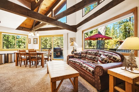 Large windows bringing in natural light and Sierra views. Slider provides easy access from the kitchen to the deck.