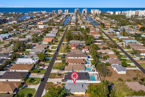 Aerial view. 0.9 mile walk to beach.
