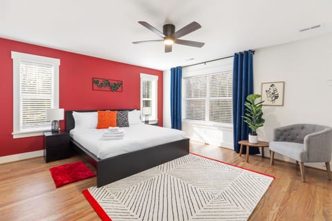 Primary bedroom with king bed