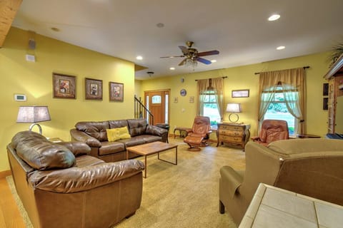 Main living area off kitchen and dining room.