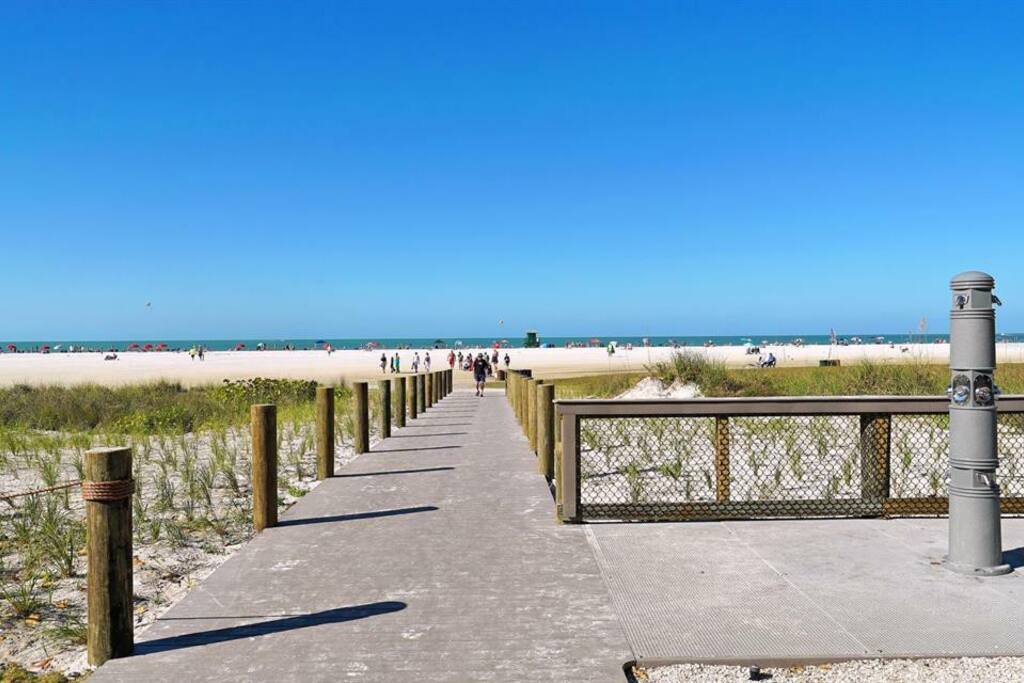 Public beach boardwalk access with accessible sand pathways - Beach, Bay, Food, Fun - 2BD/2BA - Siesta Key