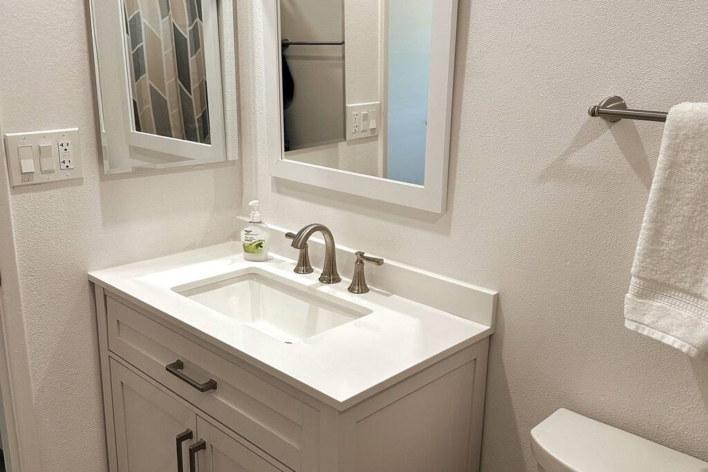 Guest bathroom vanity area.