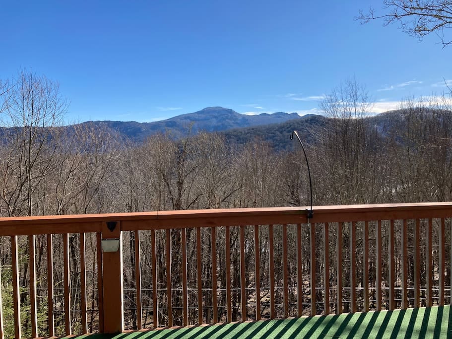 View of grandfather mountain from deck