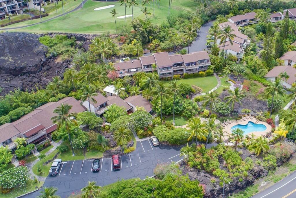 Ariel of Keauhou Resort. We're to the right of the pool.  - Oceanview Kona Condo | A/C, 2 Lanais, Near Golf - Kona