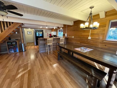 Cabin vibes and open concept main area provides the perfect space for gathering with friends and family.