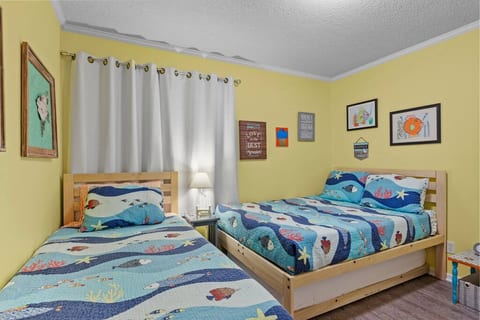 Kids room: Full bed and 2 twins.