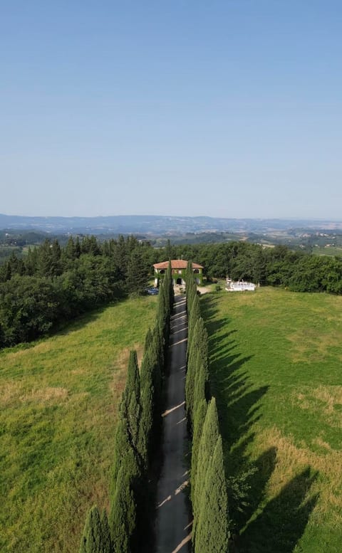 Villa  Tuscany lined with majestic cypress trees