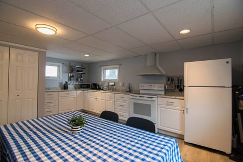 The home features a full-size eat in kitchen. All appliances are standard size.