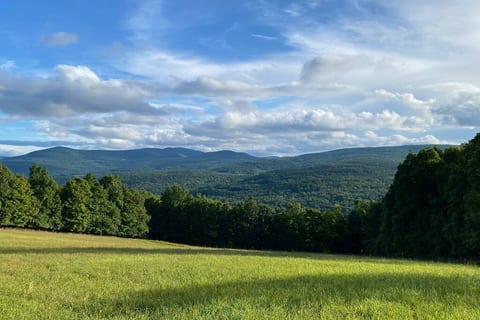 The most fascinating mountain valley view from our secluded dirt road.  Tiny home sits 1600 feet above sea level.