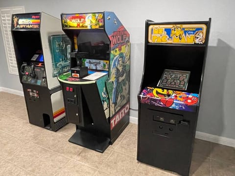 Game time baby!!!! Take me to the 80s at 1.21 jigga watts. The Ms. Pac-man unit contains 50 PLUS games!!! No quarters needed.
