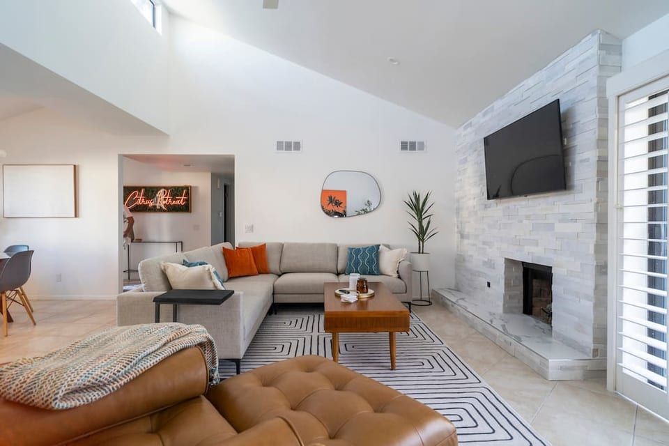 Living room with 55” smart TV