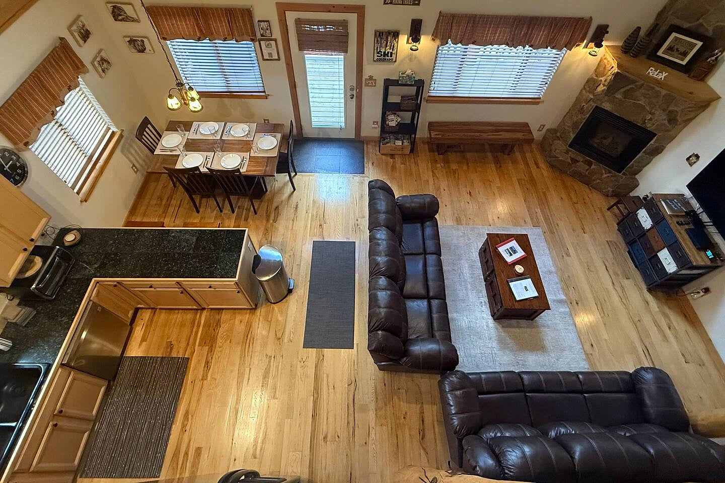 Open and bright entertaining area that is perfect for gathering of friends or family Relax in a Secluded Cabin in the Woods