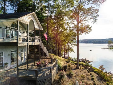 First and second floor balconies overlooking the cove.