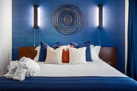 Sink into this inviting king-size bed for a peaceful sleep.