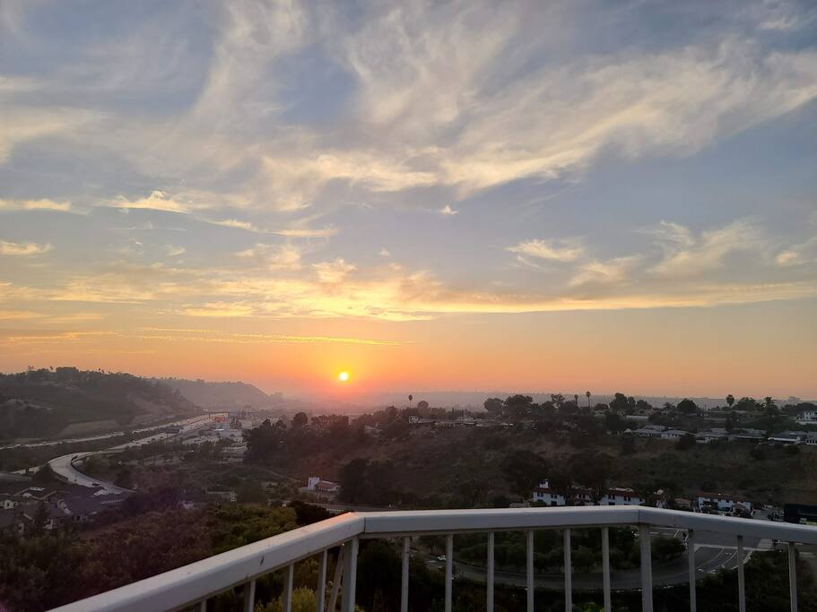 Sunset from the deck - Amazing Views - Central Location & Close to SDSU - San Diego