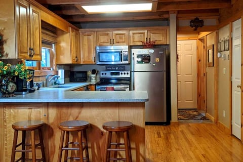Fully stocked kitchen for all your cooking needs!