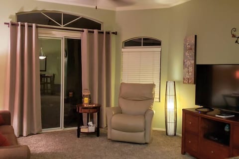 Pull out sofa and comfortable recliner