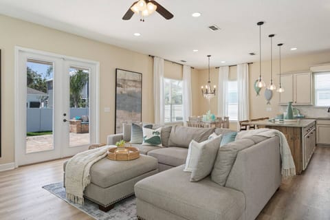 Living, dining and kitchen areas